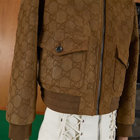 snake bomber jacket gucci|Perforated leather bomber jacket with GG .